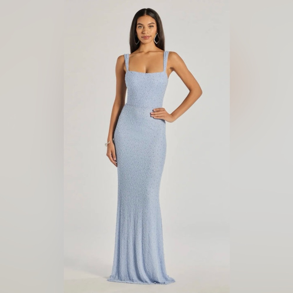 Windsor light blue beaded prom dress